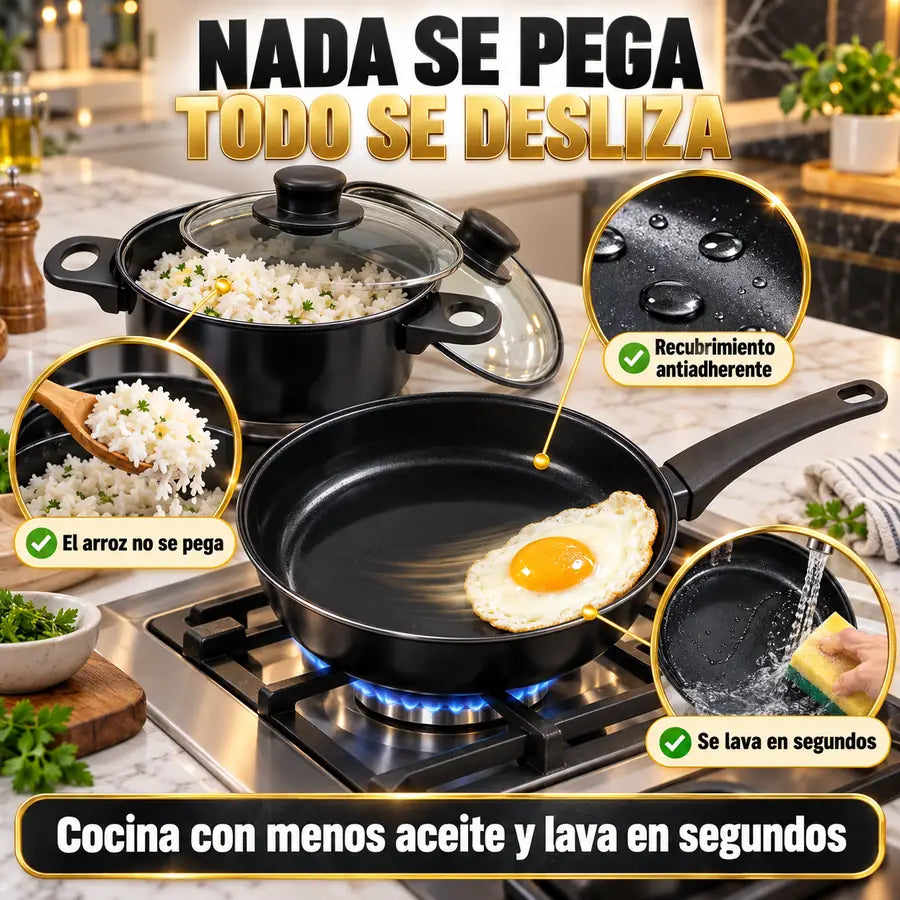 Nada se pega, todo se desliza: recubrimiento antiadherente que se lava en segundos