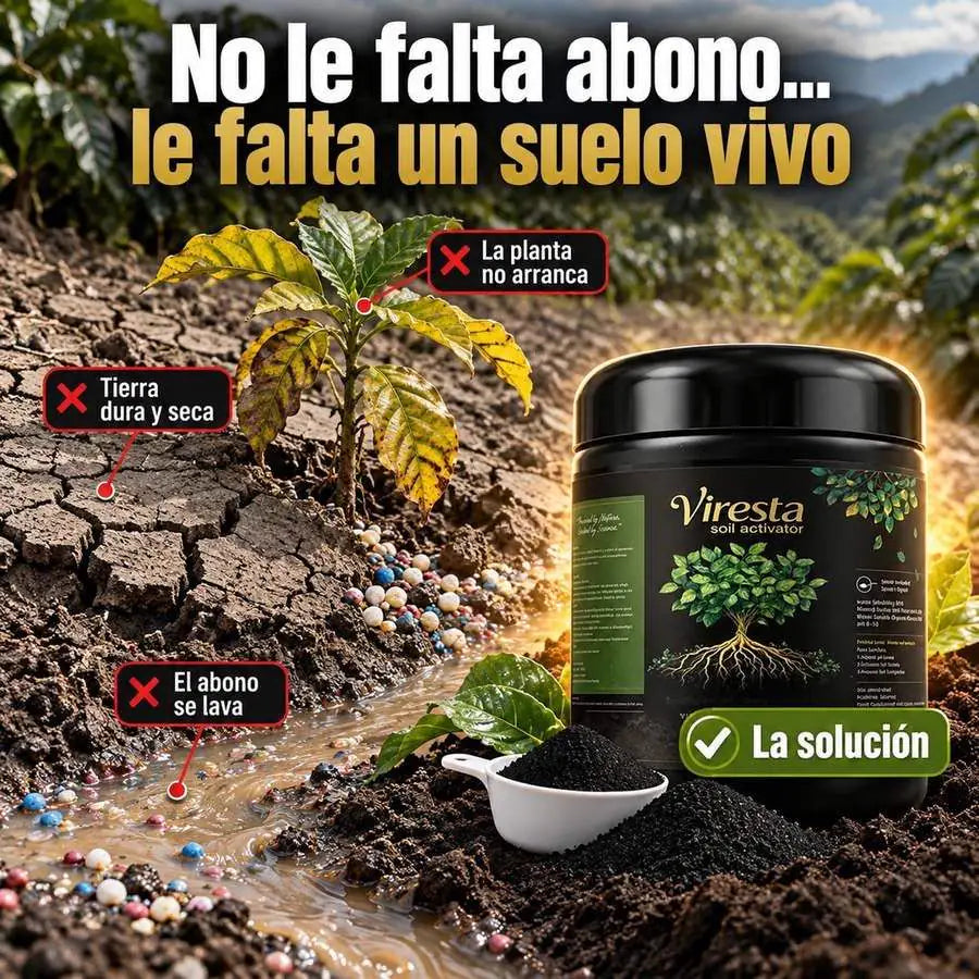 Tierra seca y compactada con una planta débil