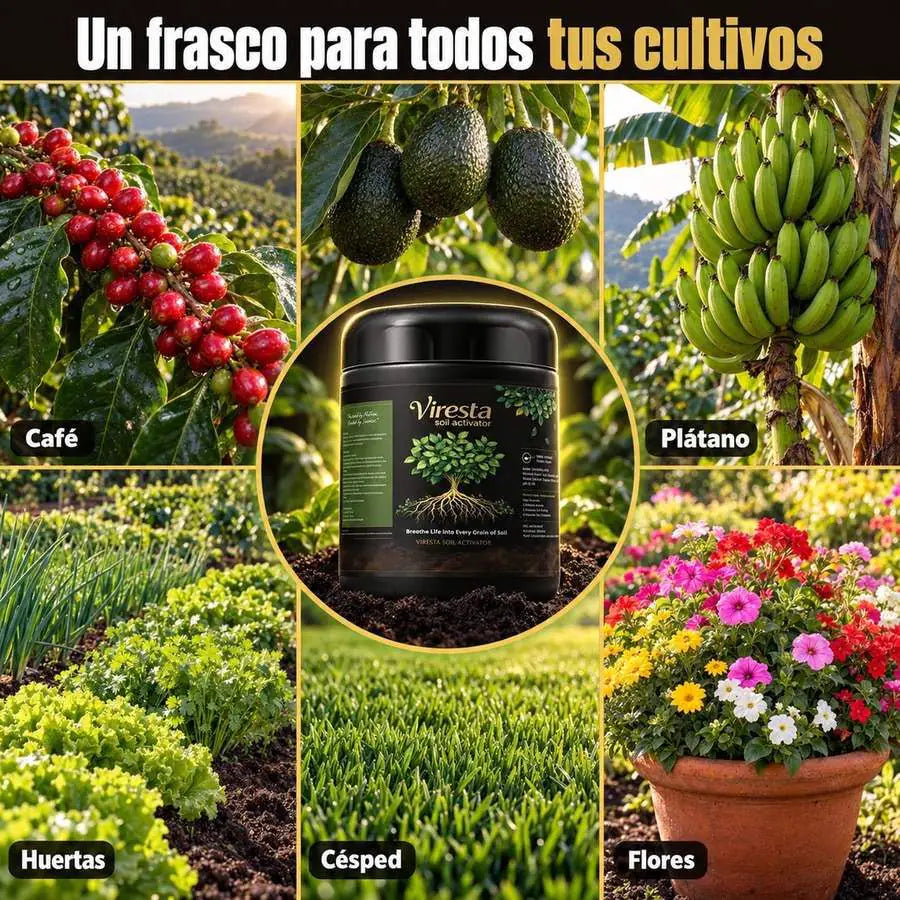 Viresta para café, aguacate, plátano, huertas, césped y flores